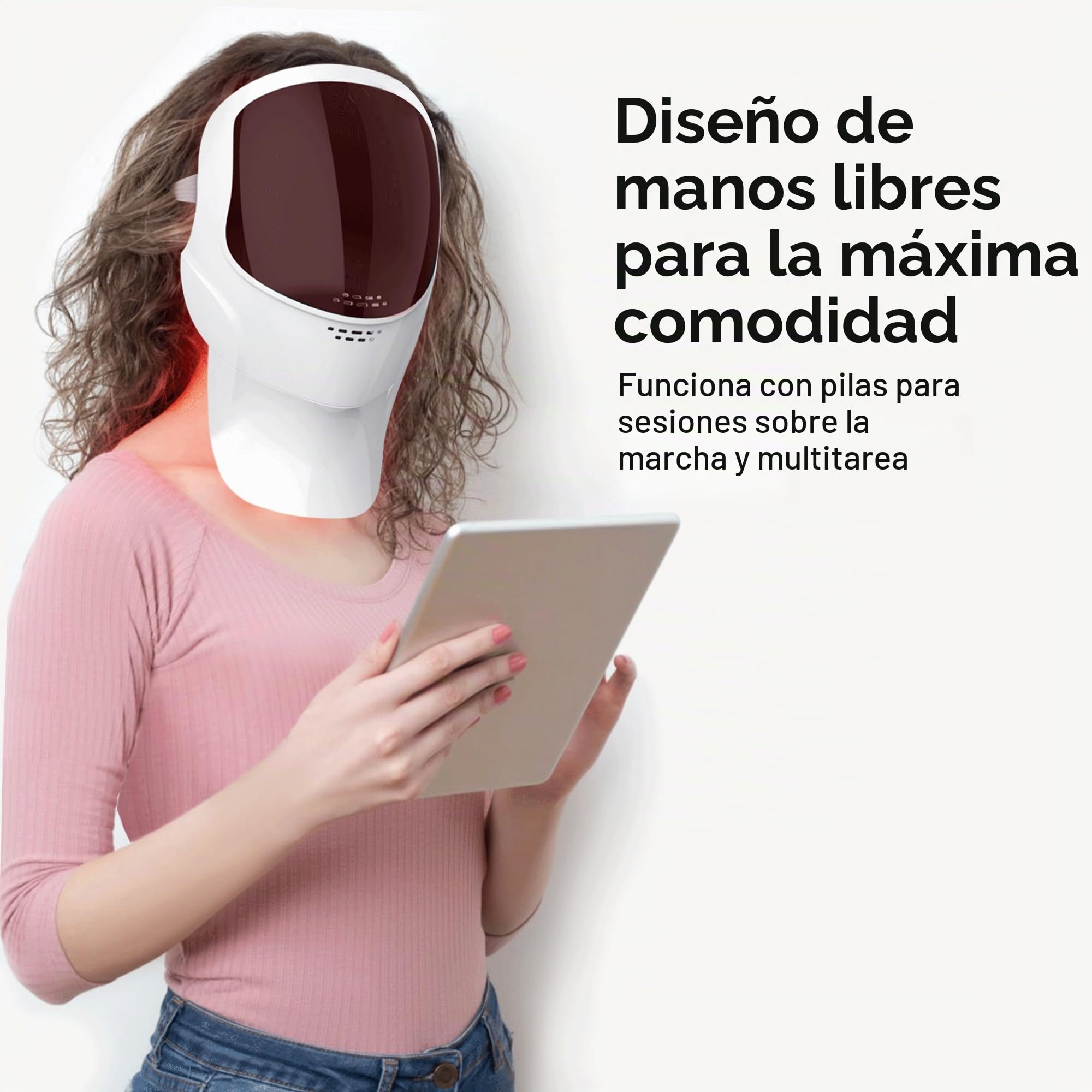 Máscara Facial LED de Fototerapia, Mascarilla LED de para Mujeres y Hombres, 7 colores Máscara de terapia Luz Roja Para Rostro y Cuello Rejuvenecimiento Anti-envejecimiento