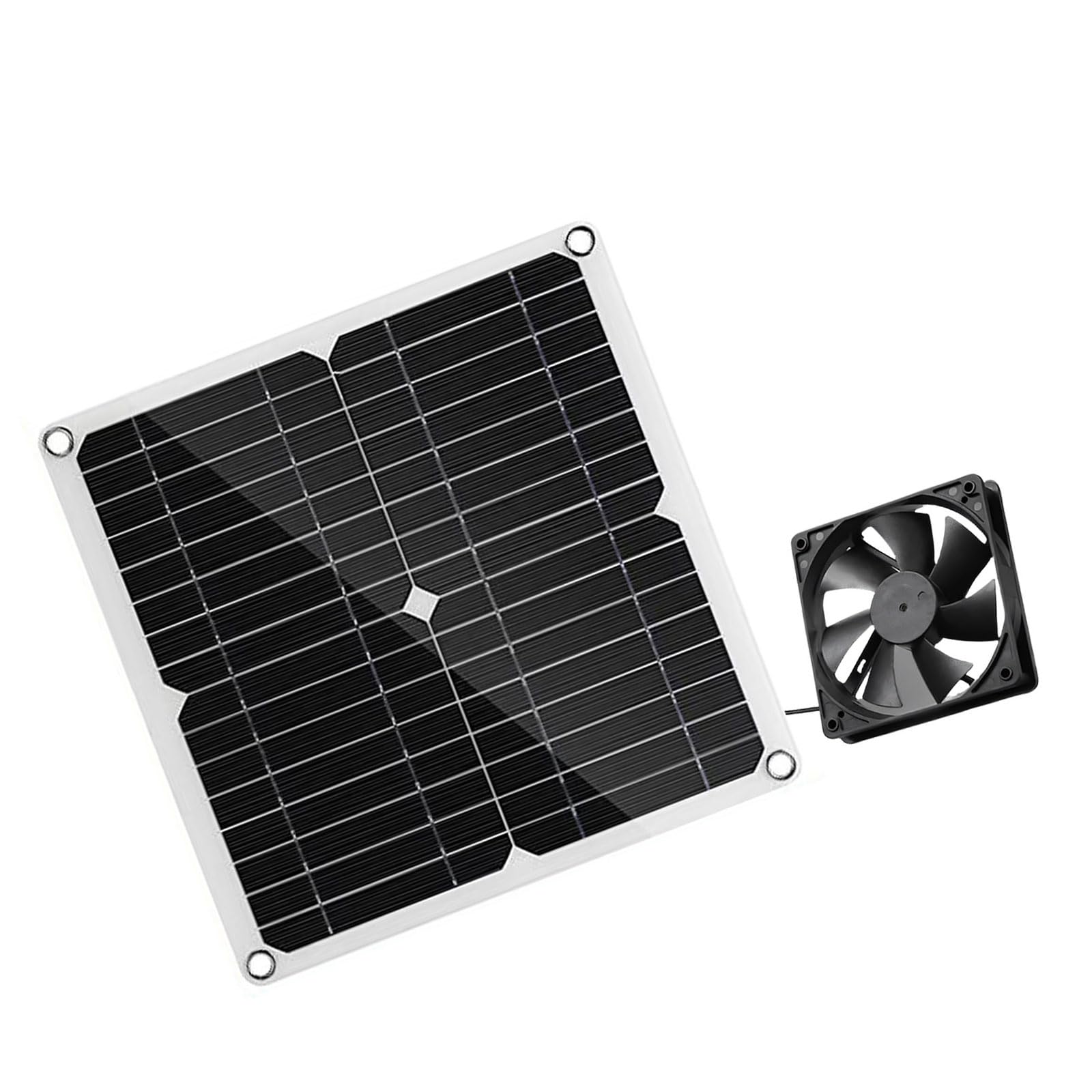 Kokdid Add A Single Fanss 12W Solar Panel Powered Exhaust Fan Cooling Ventilator Exhaust For Dog Chicken House Greenhouses Enduring Panel Set