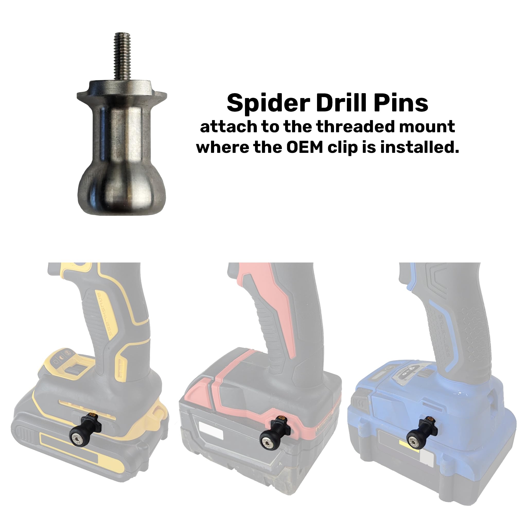 Spider Drill Pin Acciaio Inox - Adattatore Per Fondina Utensili, Compatibile Con Trapani