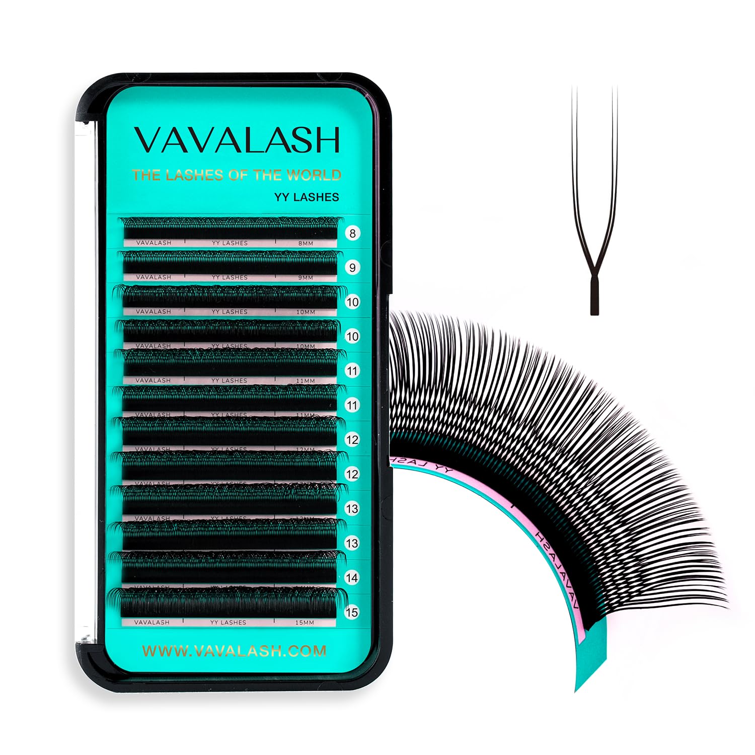 VAVALASH U Lash Extensions D Curl 0 07mm 8-15mm Mix Tray 2D UU Lash Fans Eyelash Extension U