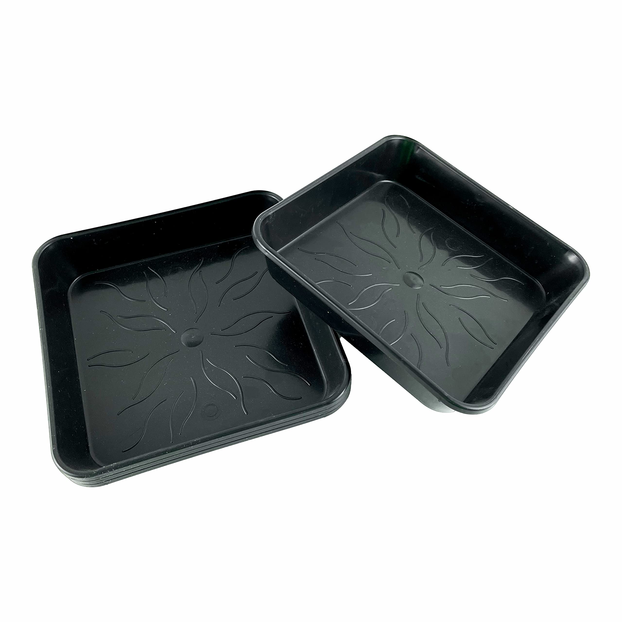 5 x 11 Liter 23,5x23,5x28 cm Pflanztöpfe mit passenden Untersetzer Topf Töpfe Pflanzentopf Viereckig Schwarz