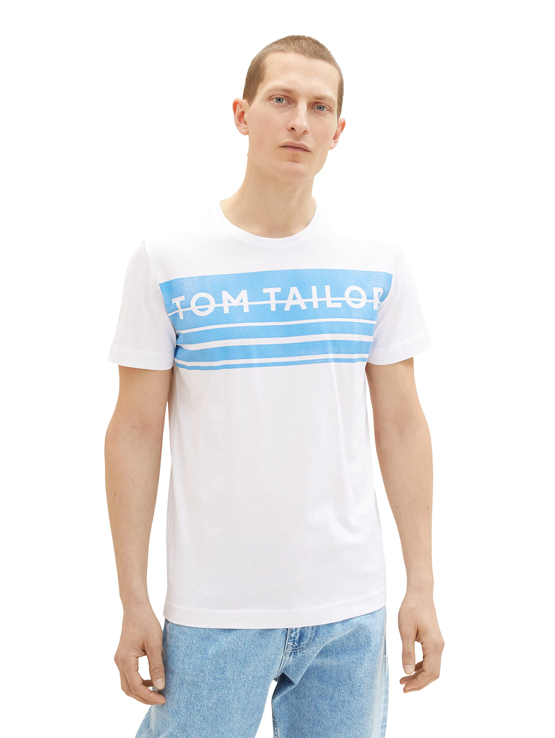 TOM TAILOR Men's 1037988 T-Shirt, 20000-White, XXL, 20000 - White, XXL