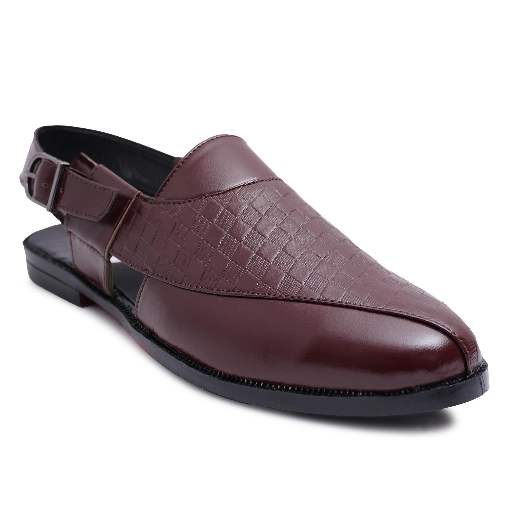 XAVO Mens Formal Long Life Peshawari Ethnic Basket Weave Vegan Synthetic Sandals for Day Long Comfort|Outfit|Evening|Outdoor|Casual|Fashion|Trending|Lightweight with Anti Skid P.V.C Sole (BROWN, 6) (B0D8FYNB12) Amazon Price History, Amazon Price Tracker