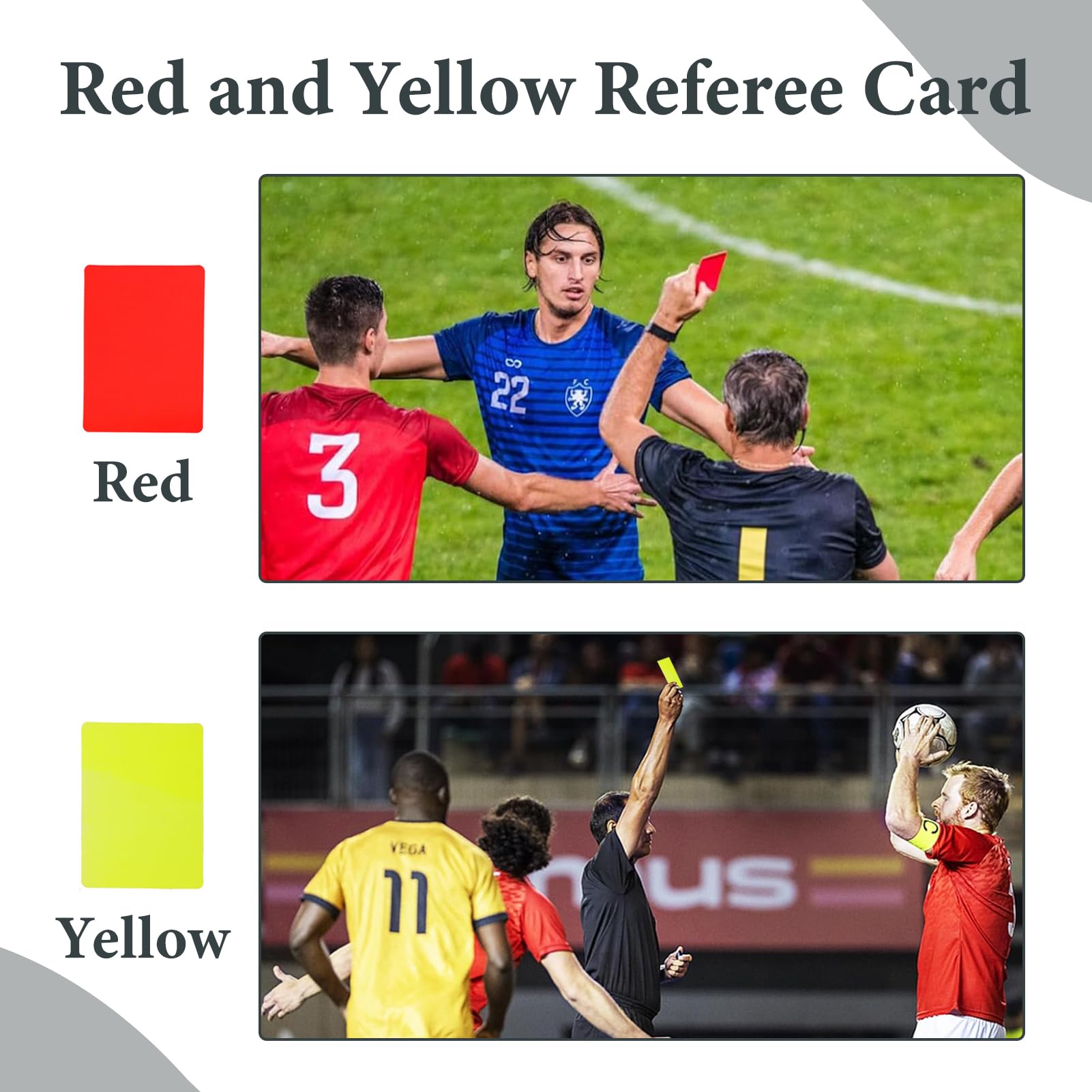 Kit de Tarjetas de Árbitro Fútbol con Tarjeta Roja y Amarilla, Silbato, Lápiz y Tarjetero