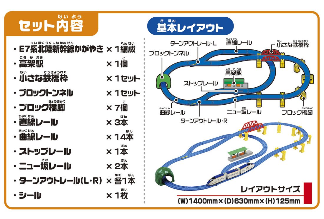 Amazon.co.jp: プラレール E7系北陸新幹線かがやき 立体レールセット 