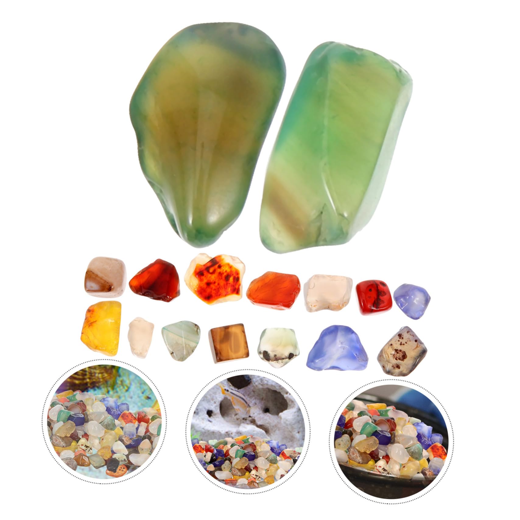 DOITOOL 3 Sätze Farbige Natursteine für Aquarien Diy Dekorationen Hochwertigem Material für Fischbehälter und Gartenlandschaften