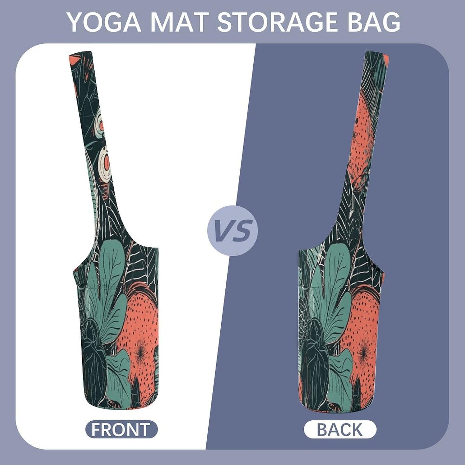 Leaves Line Pattern Canvas Yoga Mat Bag Yoga Mat Carrier image 3