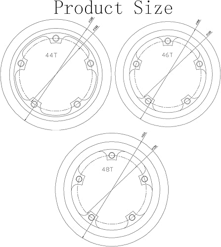 Miniatura 7 de Prowheel Ebike 130 BCD 42T 44T 46T 48T Alloy 6061 CNC Chainring,ChainWheel and Replacement Chain Guard,for 6-12 Speed MTB,e-Bike,Electric