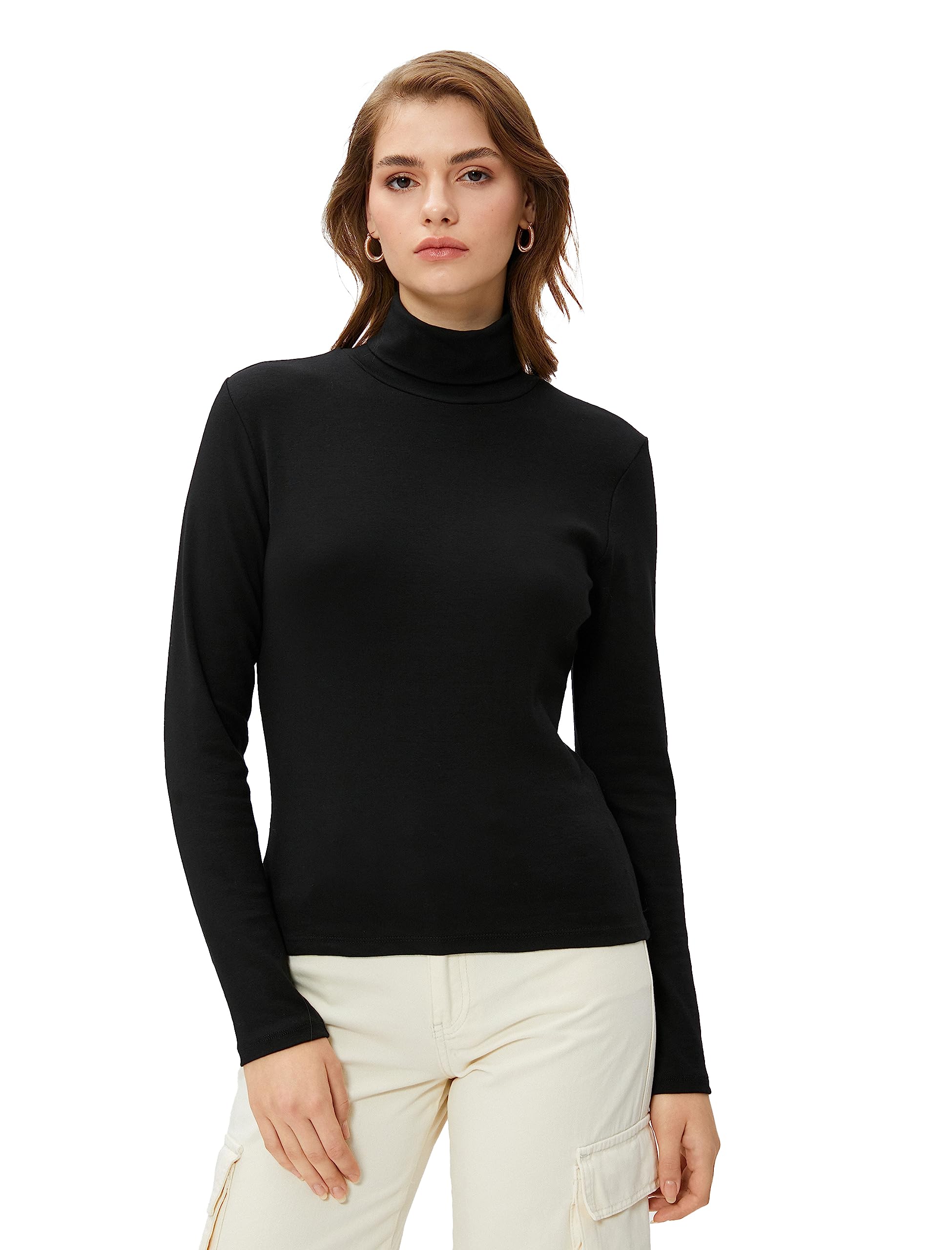 Balıkçı Yaka Tişört Uzun Kollu Slim Fit