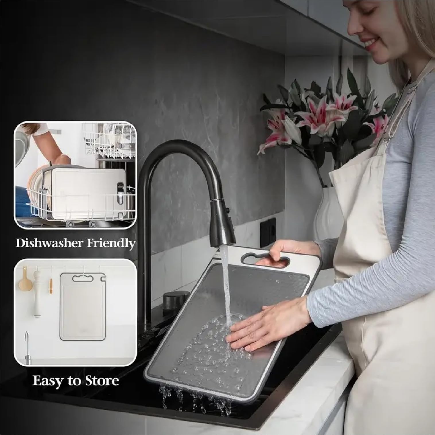 Double Sided Cutting Board with Knife Sharpener -4 Double Sided Cutting Board with Knife Sharpener -4