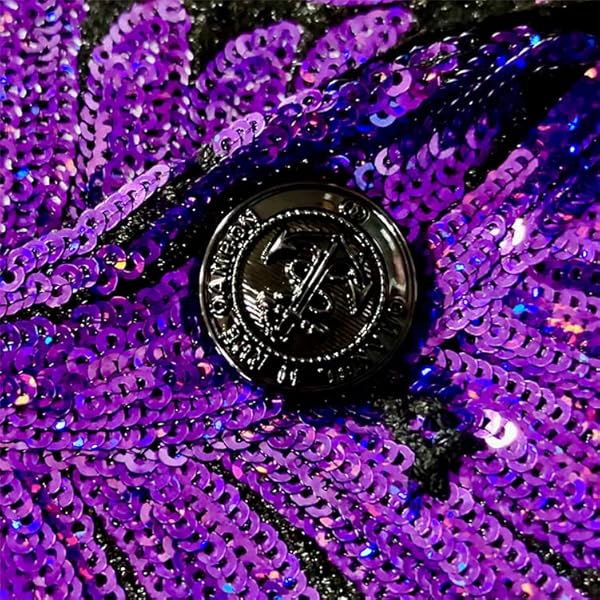 GONSIDA Men's Fashion Velvet Sequins Blazer Floral Pattern Party Prom Suit Jacket