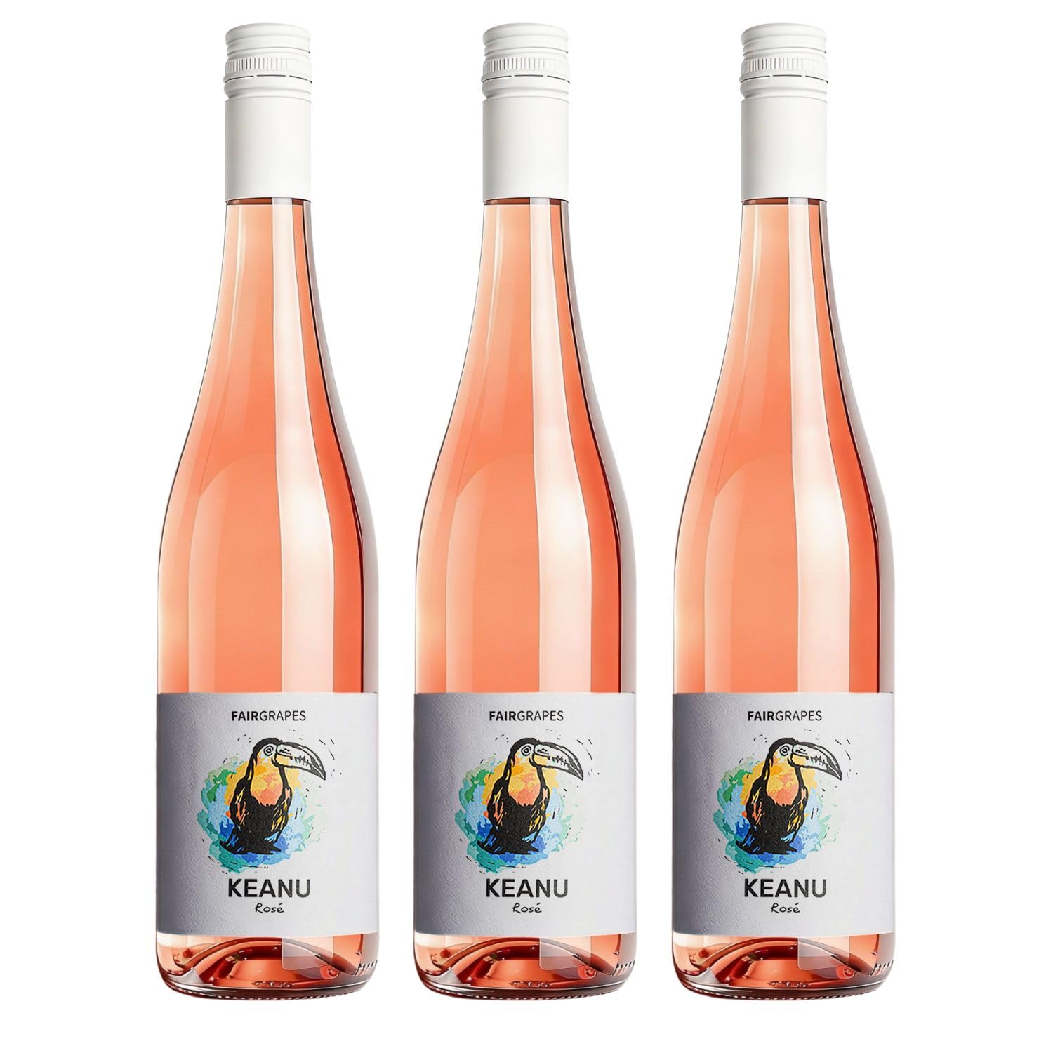 FairGrapes Roséwein »Keanu« Trocken | 91 Punkte Falstaff | Erdbeere & Himbeere | Vegan (3 x 0.75 l)