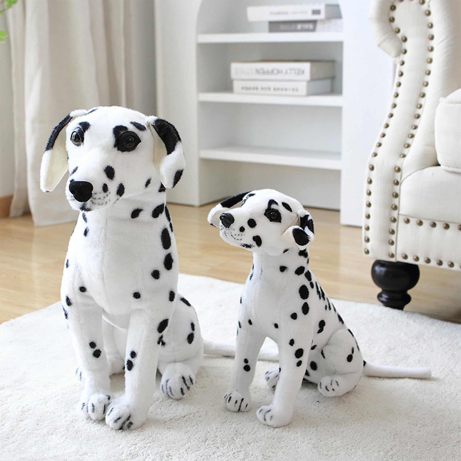 Dalmatiner Hund Kuscheltier, Realistischer Dalmatiner Plüschtier, Plüsch-Hund, Kuscheltier für Kleinkinder & Kinder, weich und kuschelig (90 cm,Stehend)