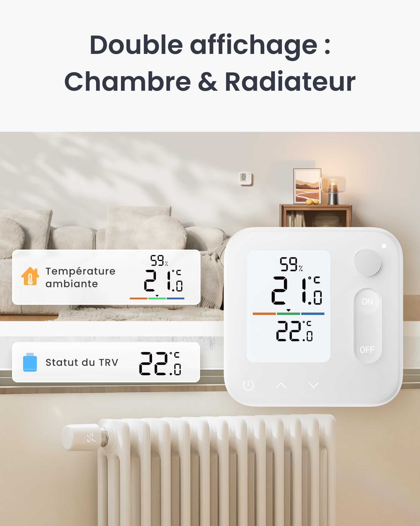 SwitchBot Combo Thermostat de radiateur connecté Panneau Matter – contrôle Via appli & minuteur, Installation Facile, économie d'énergie, Compatible Apple Home
