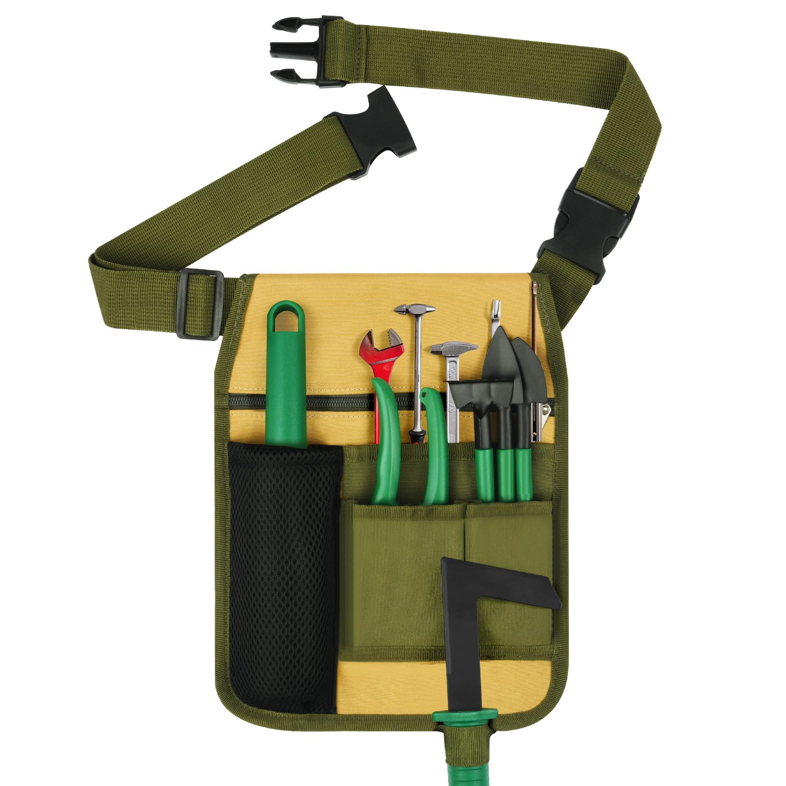 Aucuu Garden Tool Belt Bag, Adjustable Waist Bag, Portable Waterproof Gardening Belt Tool Pouch for Gardeners Carpenters