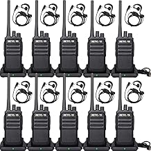 Retevis RT617 Walkie Talkie Long Range, PMR446 Rechargeable 2 Way Radio with Earpiece, VOX, Squelch Clear Sound, Professional Walkie Talkie Long Distance for School, Security (10Pcs, Black)