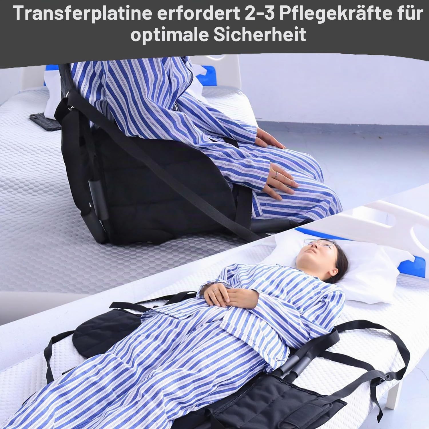 Transfer Schultergurt,Transferhilfen für Bett Rollstuhl,Entlastet das Pflegepersonal,für Rollstuhlfahrer,ältere Menschen,Behinderte(Schwarz)