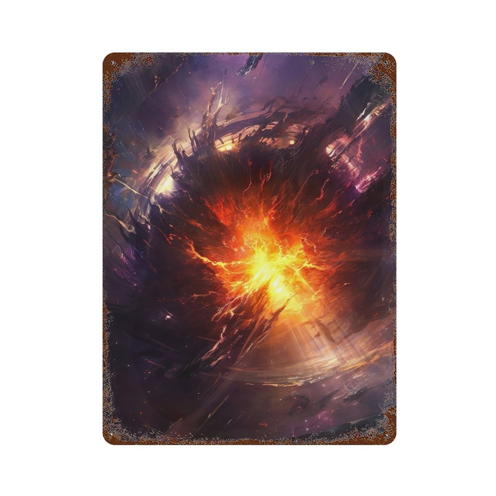 Planet Detonation Vintage Rust Metal Sign 15.7"x11.8", Retro Wall Decor for Garage, Pub Or Kitchen
