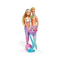 Simba Steffi Love Mermaid Family - Bambola a forma di sirena in gravidanza con kevin