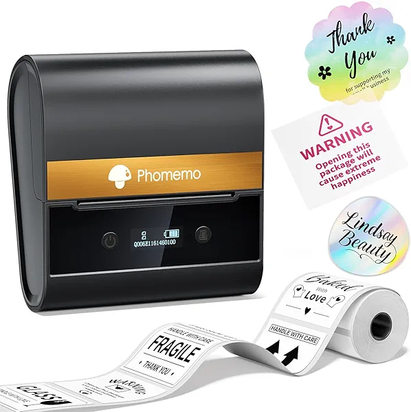 Phomemo Label Printer,M260 Label Maker Machine with Tapes, 3 Inch Portable Thermal Label Maker for Small Business, Home,Address,Office Organization,Logo Sticker Printer for Phone & PC