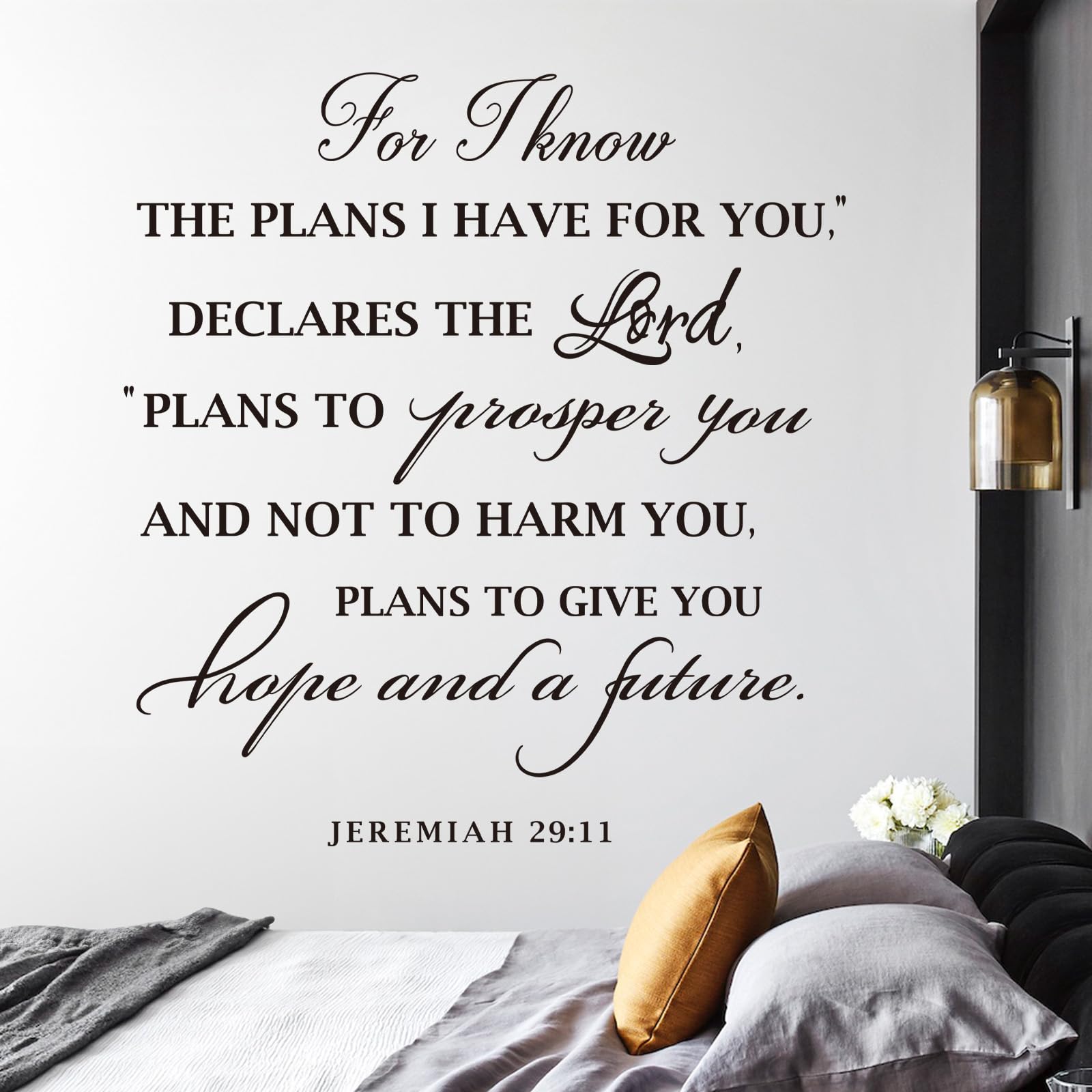 decalmile Bible Verse Wall Decal Quotes for I Know The Plans I Have for You Inspirational Religious Christian Wall Letter Stickers Bedroom Living Room Office Wall Decor - Image 3