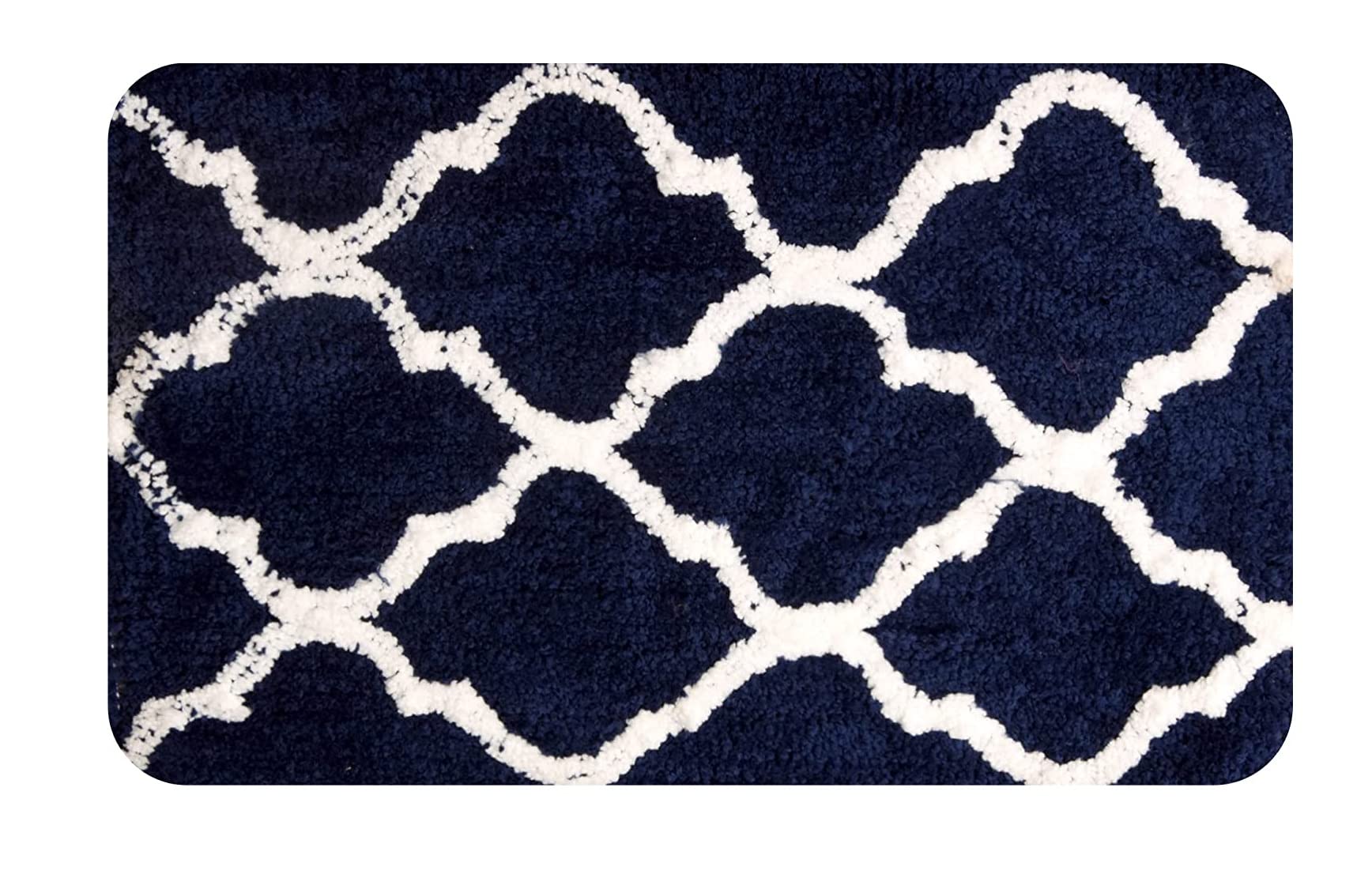 XFY Glorious Super Soft Microfiber Abstract Designer Anti Slip Bathmat (Blue, 40 cm x 60 cm)