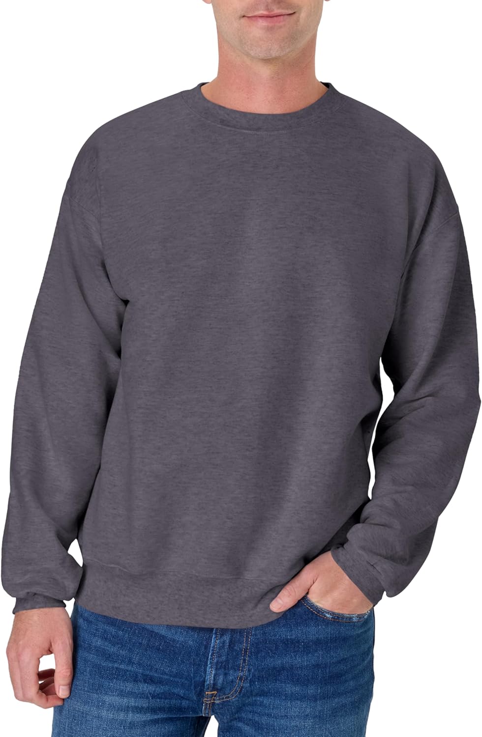 Hanes mens Ultimate Sweatshirt, Heavyweight Fleece Sweatshirt, Crewneck Pullover for Men GreenCircle Certified: Certified Environmental Facts Label