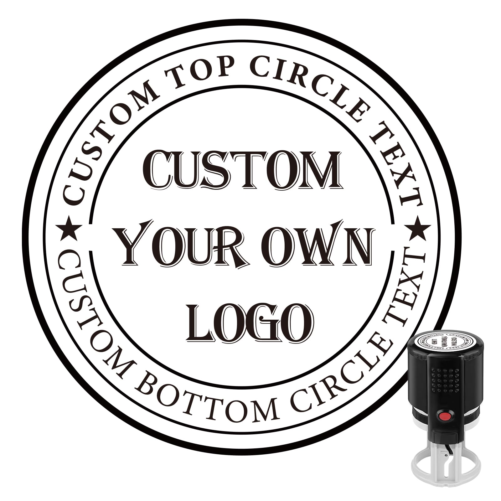 Custom Logo Stamp - Personalised Stamps for Business, Company Stamp with 5 Ink Colors (Logo)