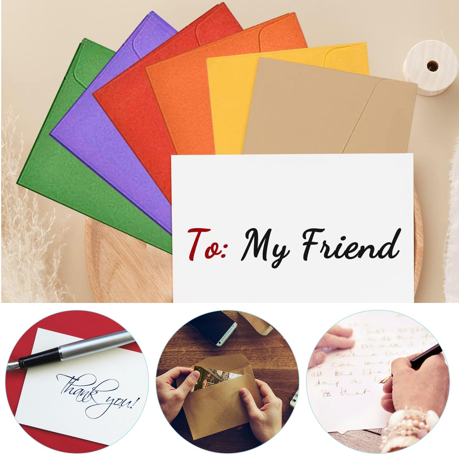30 Enveloppes Colorées C6 - 125x175 Mm - 6 Couleurs - Pour Cartes, Anniversaires, Mariages, Noël