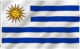 ANLEY Fly Breeze 3x5 Foot Uruguay Flag - Vivid Color and UV Fade Resistant - Canvas Header and Double Stitched - Uruguayan Flags Polyester with Brass Grommets 3 X 5 Ft