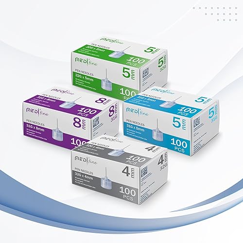 Miniatura 8 de Agujas finas para bolígrafo de insulina (31G 0.197 in), agujas para diabéticos para inyecciones de insulina, ultra finas compatibles con la mayoría