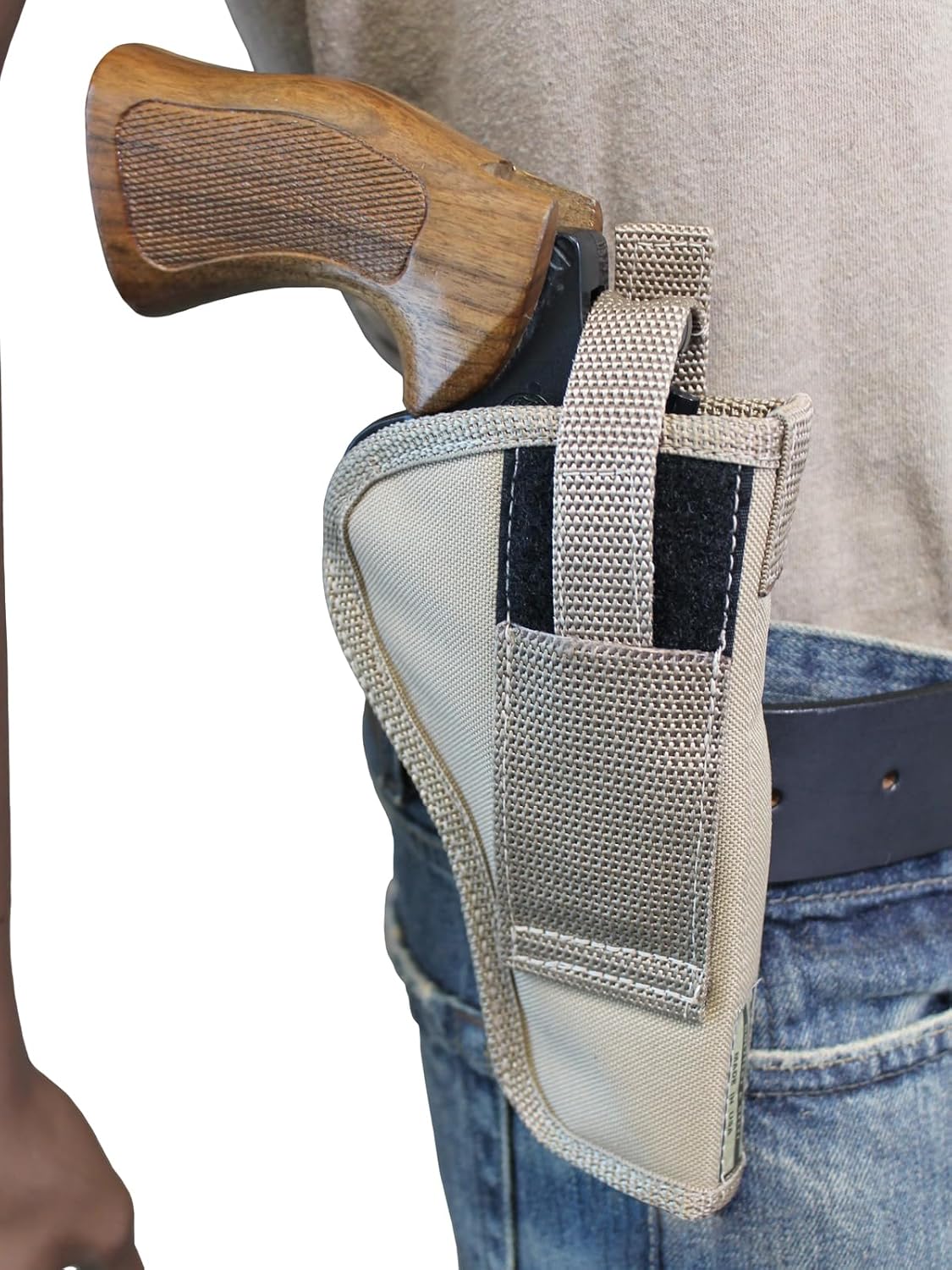 Barsony New Desert Sand Ambidextrous 360Carry 12 Option Holster for 4" Revolvers