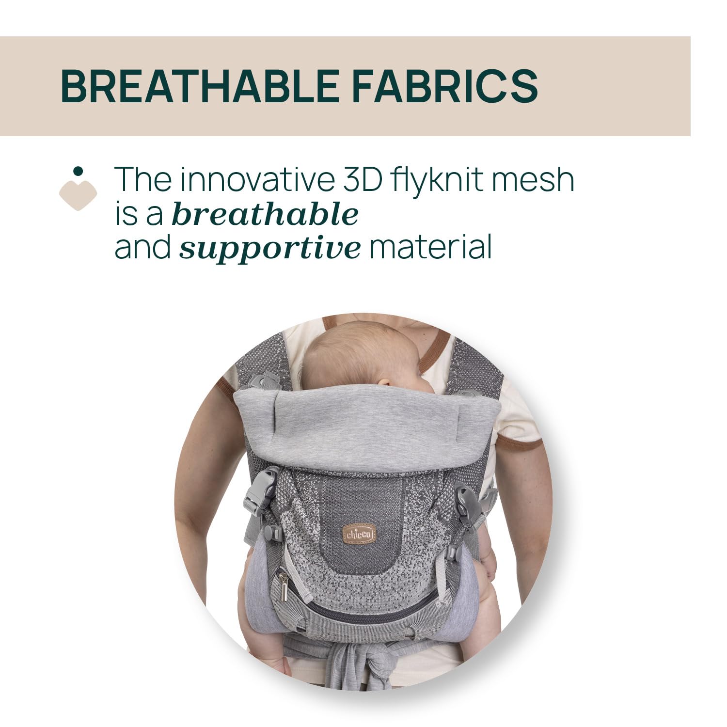 Chicco Airy Hip Fit 3-in-1 Babytrage, abnehmbarer Basis-Support, mehrere Positionen, 0-15 kg