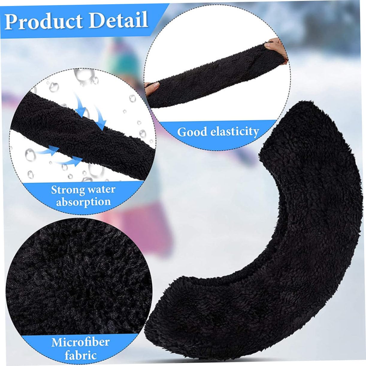 HEMOTON Protège-Lames en Polyester Noir, Lot de 2 Paires Absorbant L'humidité et Empêchant la Rouille de Patins pour Garçon et Filles Patinage Artistique
