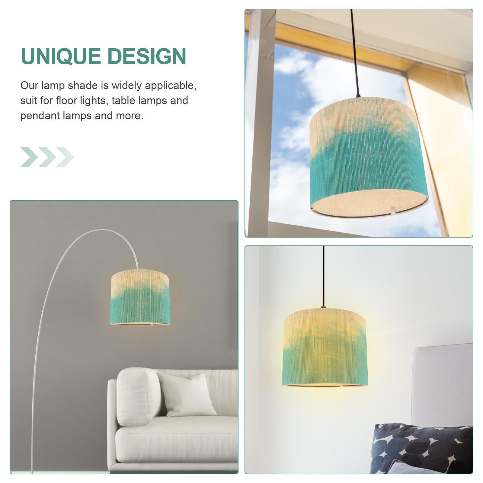 Pantalla de Lámpara de Bambú Grande Estampado Acuarela Abstracta Cubierta para Lámpara E27 y Colgante Decoración para Hogar y Salón Pantalla Versátil y Resistente