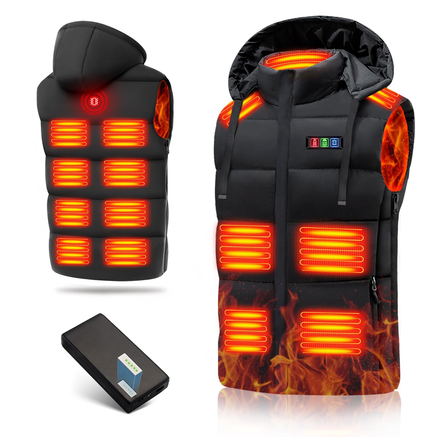 Photo 1 of ***USED - MISSING BATTERY AND CORD - UNABLE TO TEST***
THBYQK 15 Heated Zones Men's Heated Vest, with 35000mAH 7.4V Battery Heated Vest for Men & Women, Washable, 3s Quick Heating Large Black-with Hat