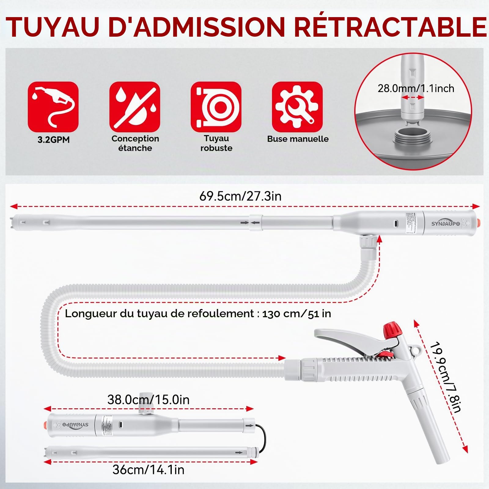 Pompe De Transfert Carburant & Pompe Essence Électrique,12L/min