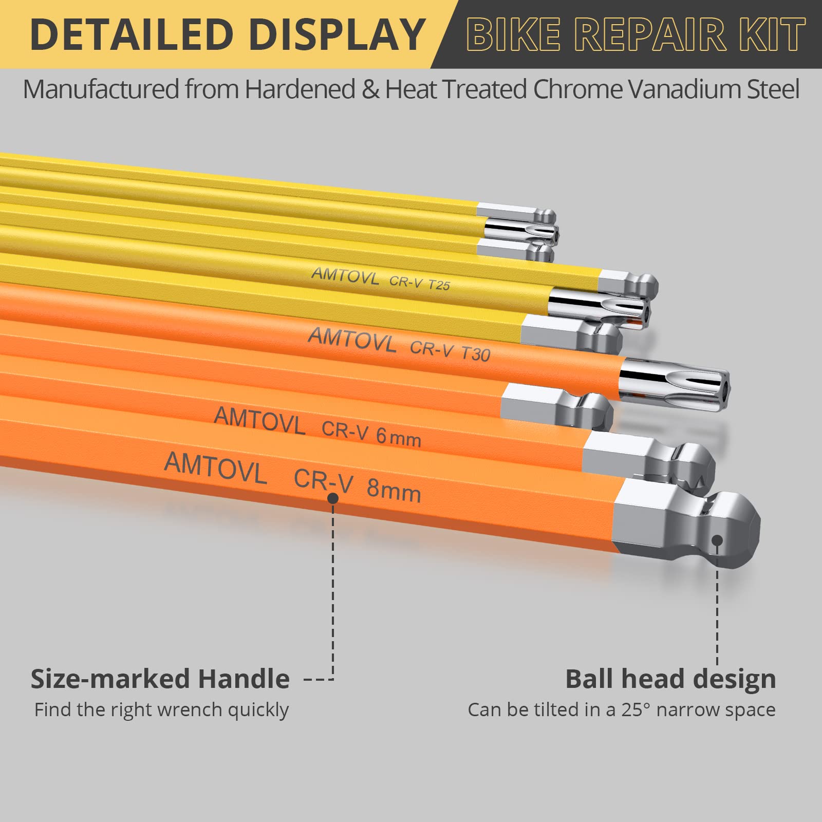 Set Chiavi A Brugola Extra-Lunghe 7 Pezzi - Acciaio Cr-V, Metriche 1.5-6mm - Foto 4