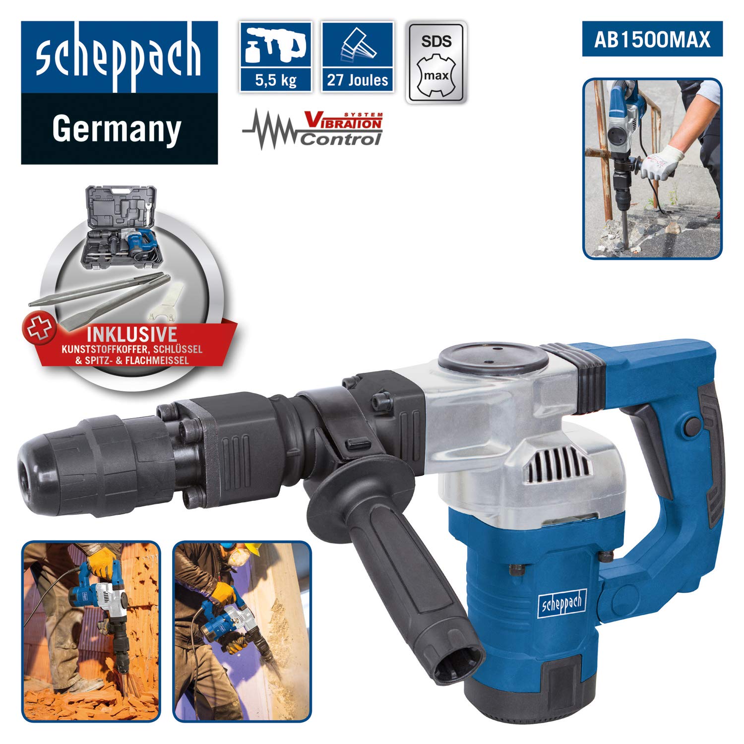 Scheppach Martillo de demolición AB1500MAX