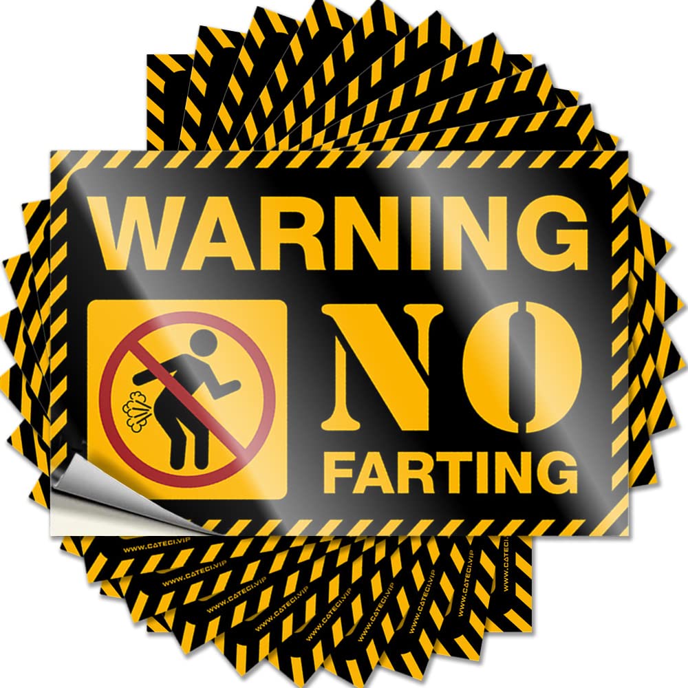 Bumper Hot Vinyl Sticker | No Farting Warning Assorted for Bike Use(8X12CM)