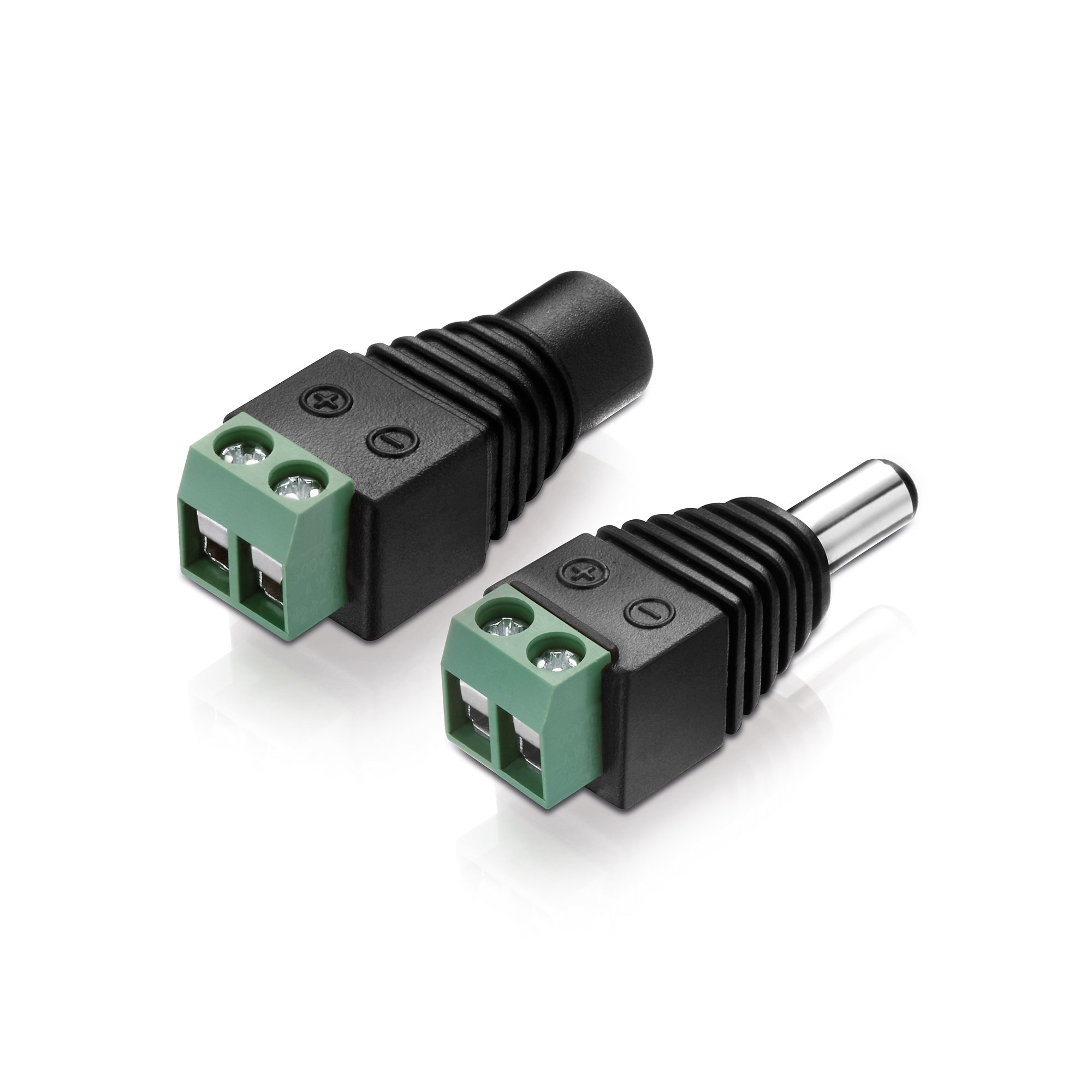 Conecto Adattatore Connettore Cilindrico 5,5 x 2,5 mm a Morsettiera a Due Pin (5x) + Jack Cilindrico 5,5 x 2,5 mm a Morsettiera a Due Pin (5x)