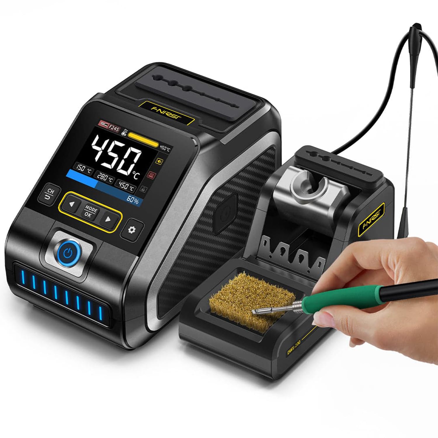 FNIRSI stacja lutownicza 200W DWS-200 (Czarny, Included F210+F245 Full Set)
