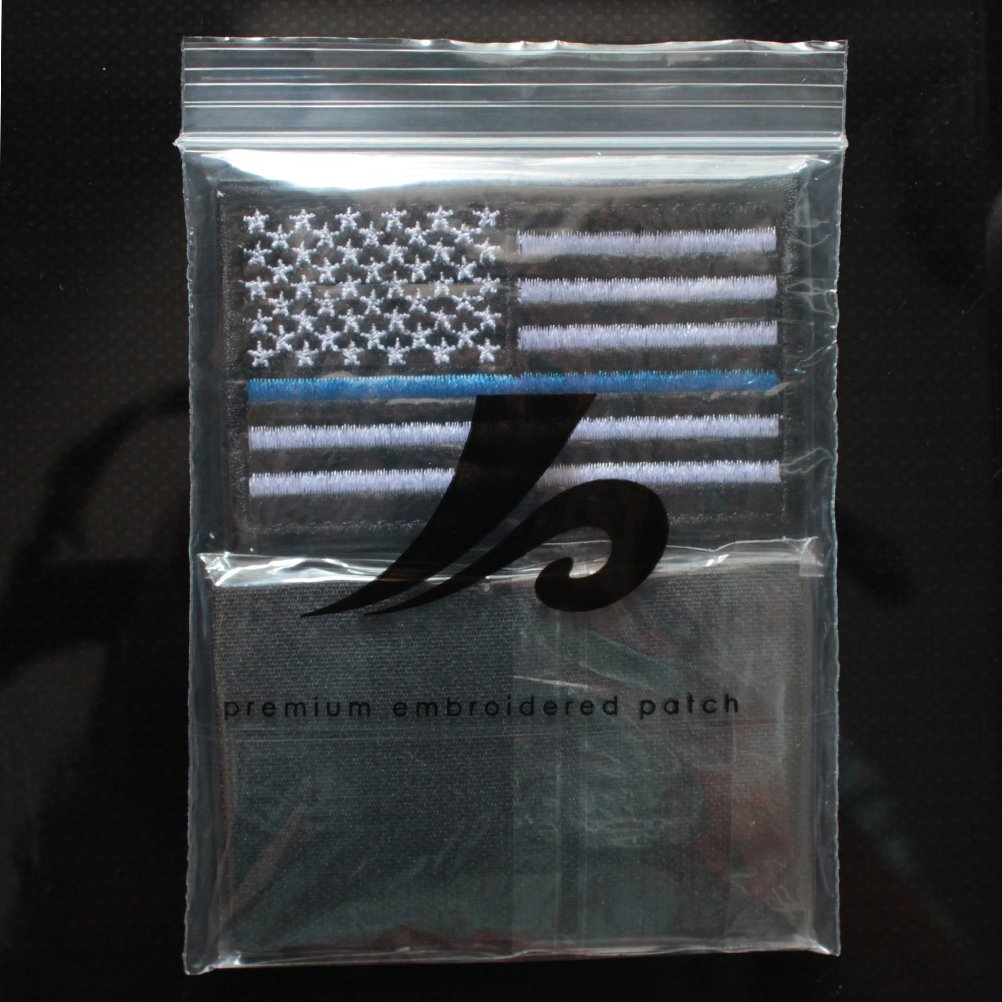 Pakiet 2 szt. - flaga US Police law enforcement Thin Blue Line Patch Decorative Embroidered Badge appliques 2 high by 3.2 wide by Masonicbuy