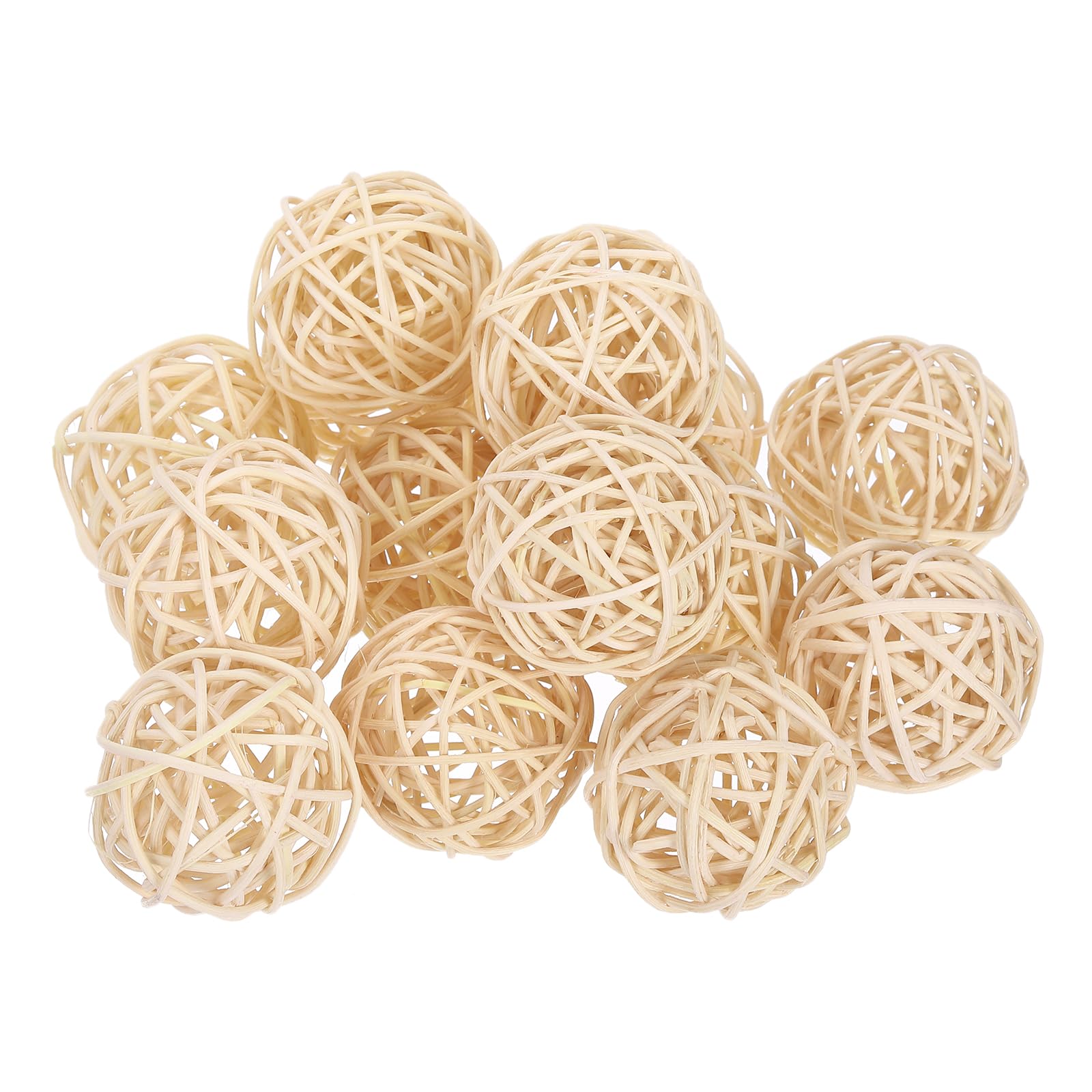sourcing map 14Pcs Natural Wicker Rattan Balls for Bowl Centerpiece 2 Inch Dia Rattan Wicker Twig Orbs Spheres Decorative Balls for Vase Home Dining Table Wedding Decor