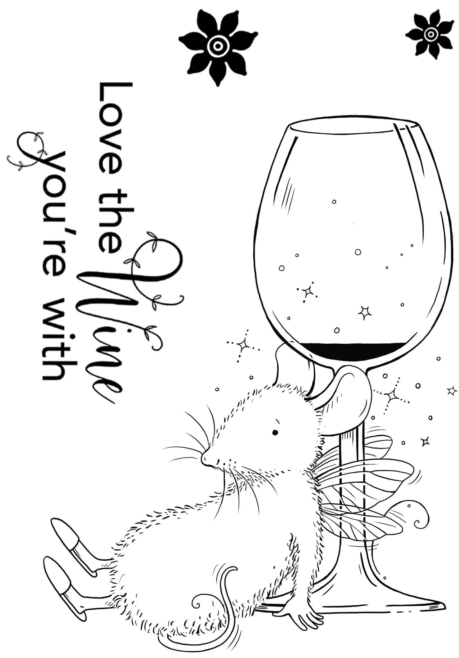 Pink Ink Designs Wee Folk-Tipsy Mouse-Clear Stamp Set, A6