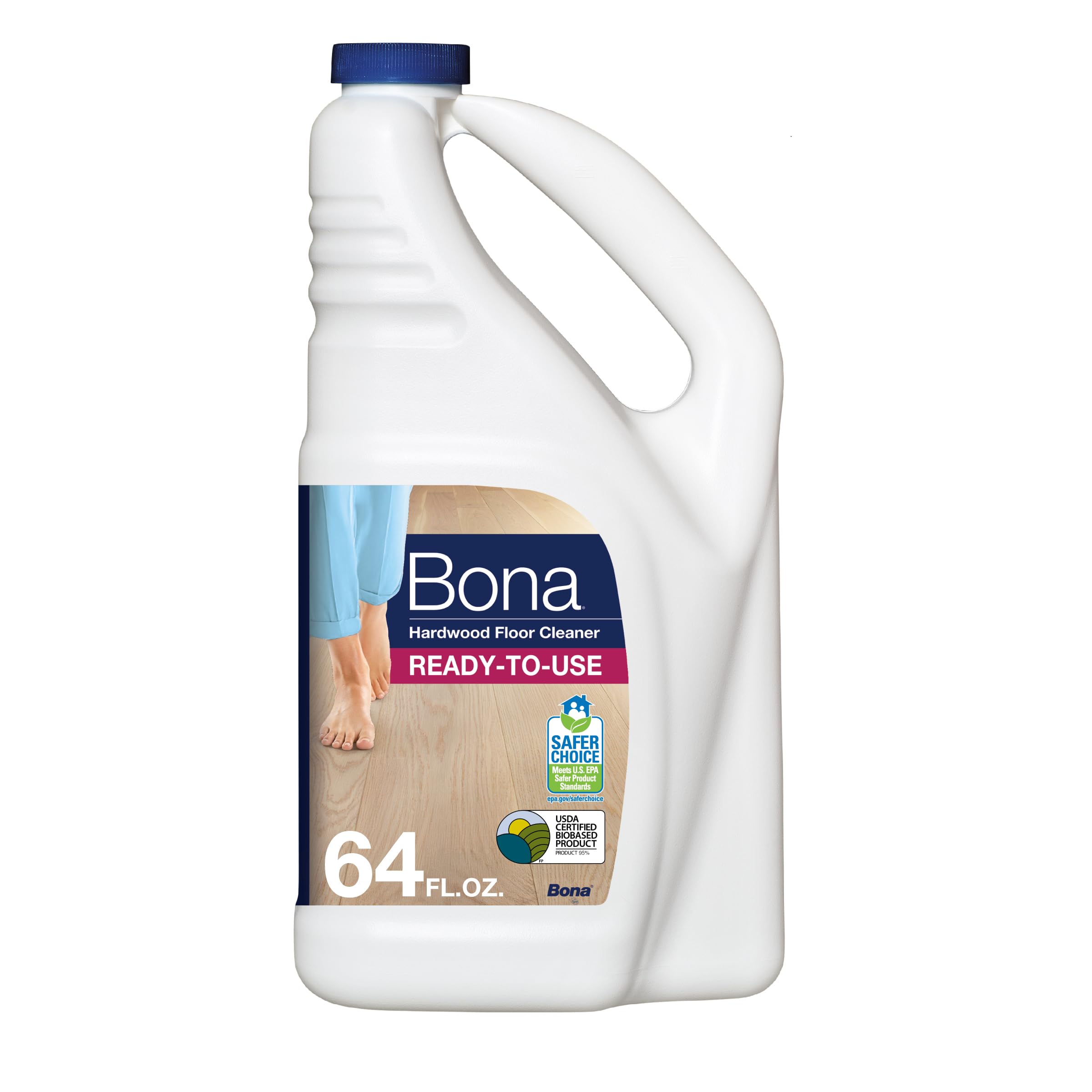 Bona Hardwood Floor Cleaner Refill - 64 fl oz - Unscented - Refill for Bona Spray Mops and Spray Bottles - Residue-Free Floor Cleaning Solution for Hardwood Floors