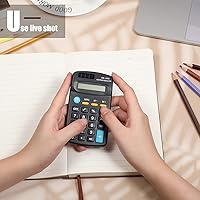 Vista 5 de 12 calculadoras de tamaño de bolsillo, calculadora de mano en ángulo de 8 dígitos, calculadora estándar básica, calculadora de escritorio