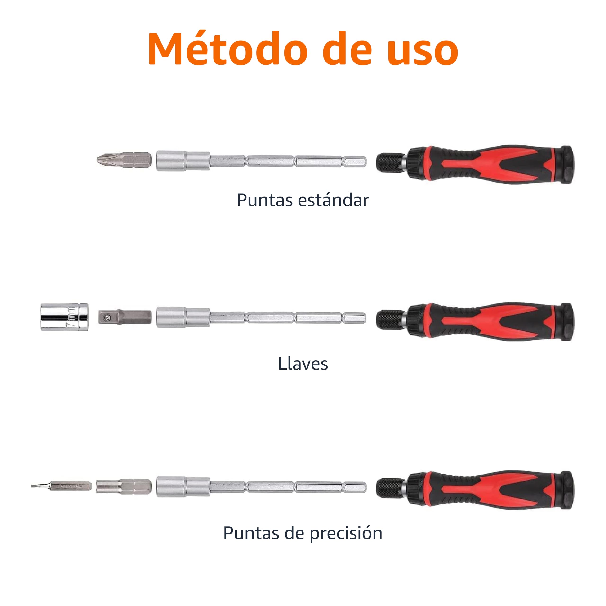 Amazon Basics Juego de magnético destornillador de precisión electrónico y carraca de 73 Unidad, magnético, Negro, Rojo, Plateado
