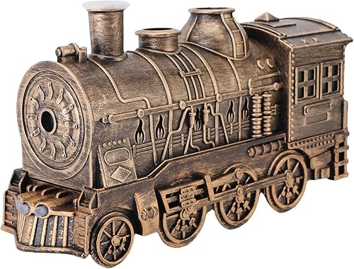 Diydeg Train Diffuser, 300ml Quiet Vintage Steam Train Essential Oil Diffuser with Night Light, Cool Mist Humidifier Diffuser for Bedroom Desk