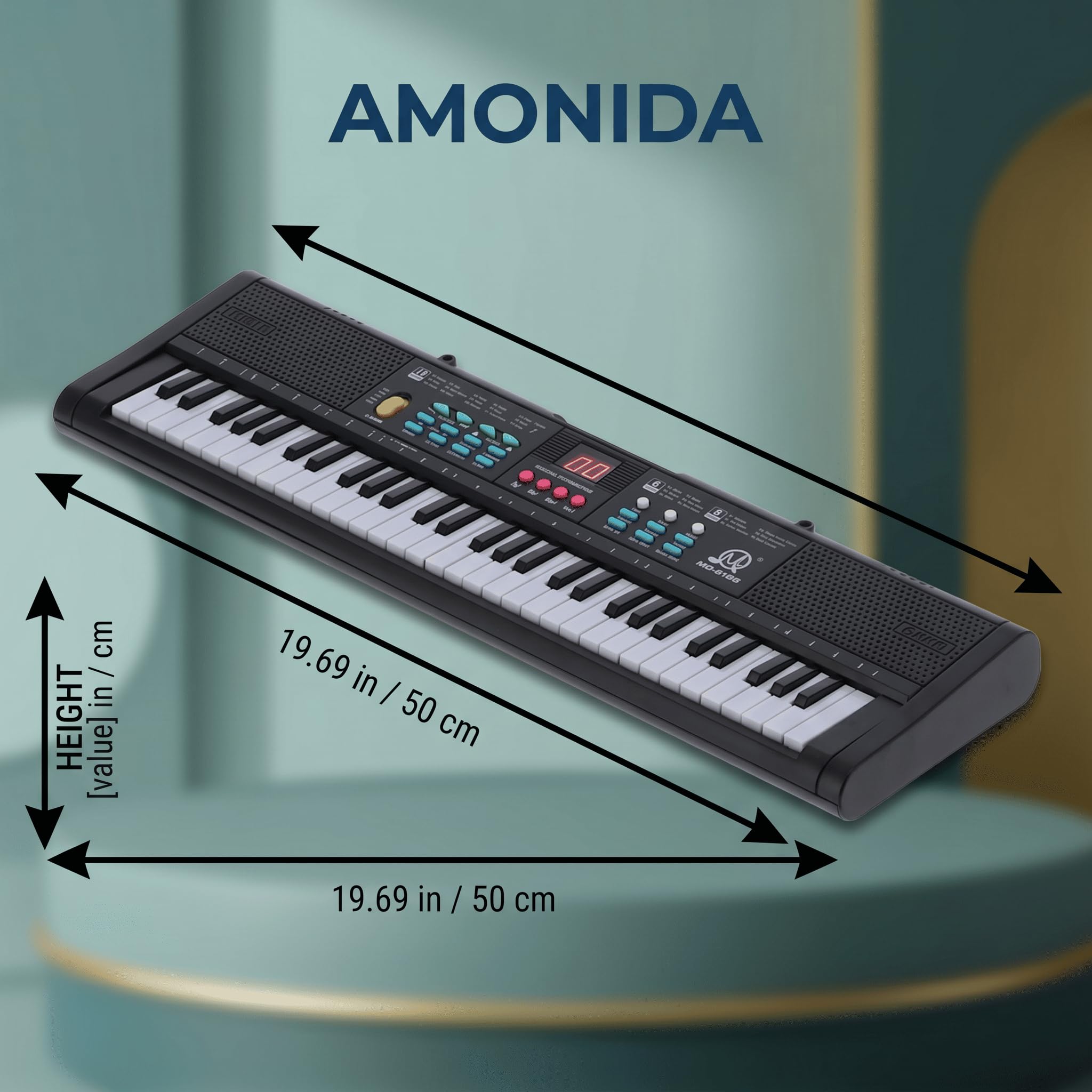 Pianino klawiaturowe, 61 klawiszy, wielofunkcyjne klawiatury elektroniczne, pianino cyfrowe z mikrofonem MQ6186, ładowanie USB, do ćwiczeń, nagrywania, programowania, akordy